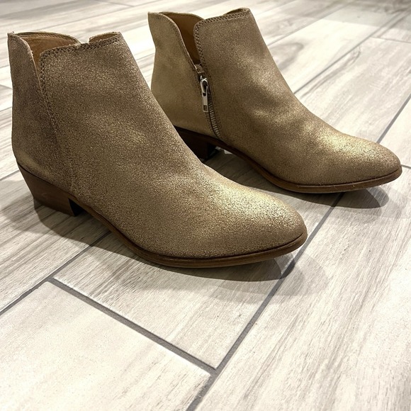 Splendid Hamptyn Gold Metallic Glitter Womens Ankle Zipper Bootie Sz 9 $178 - Picture 2 of 13